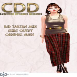 CDD Red Tartan Midi Skirt Outfit