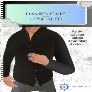 *DF* DAMIEN FATE BUTTON Down SHIRT PARTLY OPEN