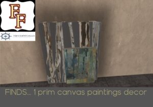 NEVERWORLD FINDS 1 PRIM CANVAS PAINTINGS
