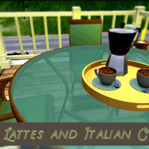 Tray With Lattes and Coffee Pot