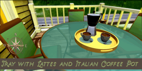 Tray With Lattes and Coffee Pot