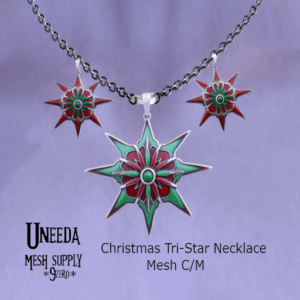 UNEEDA Christmas Tri-Star Necklace