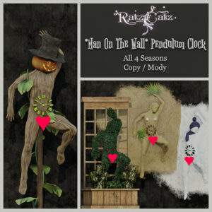 *RatzCatz* Man On The Wall - Pendulum Clock 4Seasons boxed