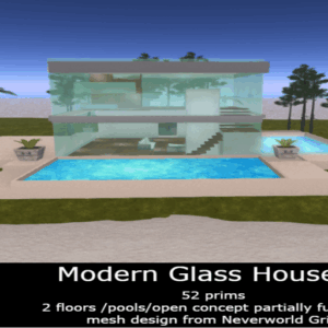 Very Modern Glass House 52 prims Boxed