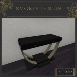 Art Deco Curve Console Table (Black & Gold)