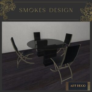 Art Deco Round Dining Table Set