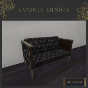 Art Deco Sofa Gold & Wood