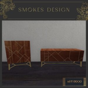 Art Deco Jai Cabinet & Tv Stand Set