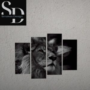 4 Panel Lion Artwork