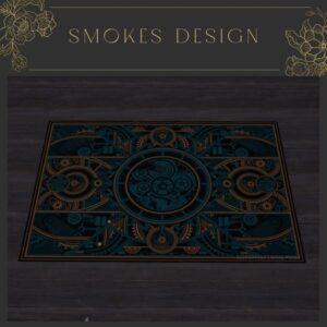 Steampunk Blue Gear Rug