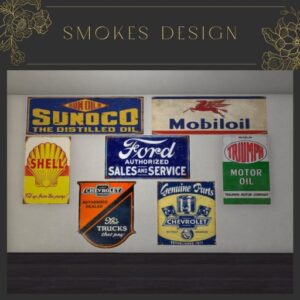 Vintage Garage Signs Set