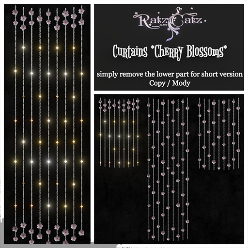 *RatzCatz* Curtains *Blossoms* boxed