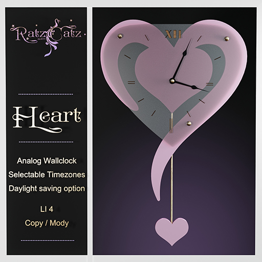 *RatzCatz* Wall Clock *Heart*