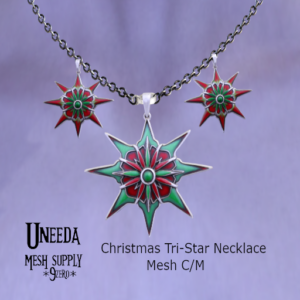 UNEEDA Christmas Tri-Star Necklace