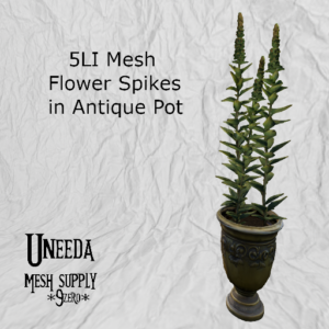 UNEEDA Flower Spikes in Antique Pot