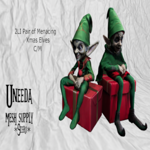UNEEDA pair of menacing Xmas elves