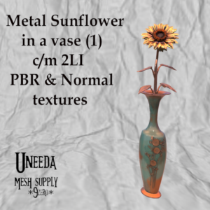 UNEEDA metal sunflower in vase 1