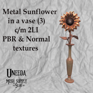 UNEEDA metal sunflower in vase 3