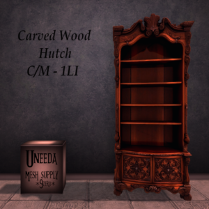 UNEEDA Carved Wood Hutch