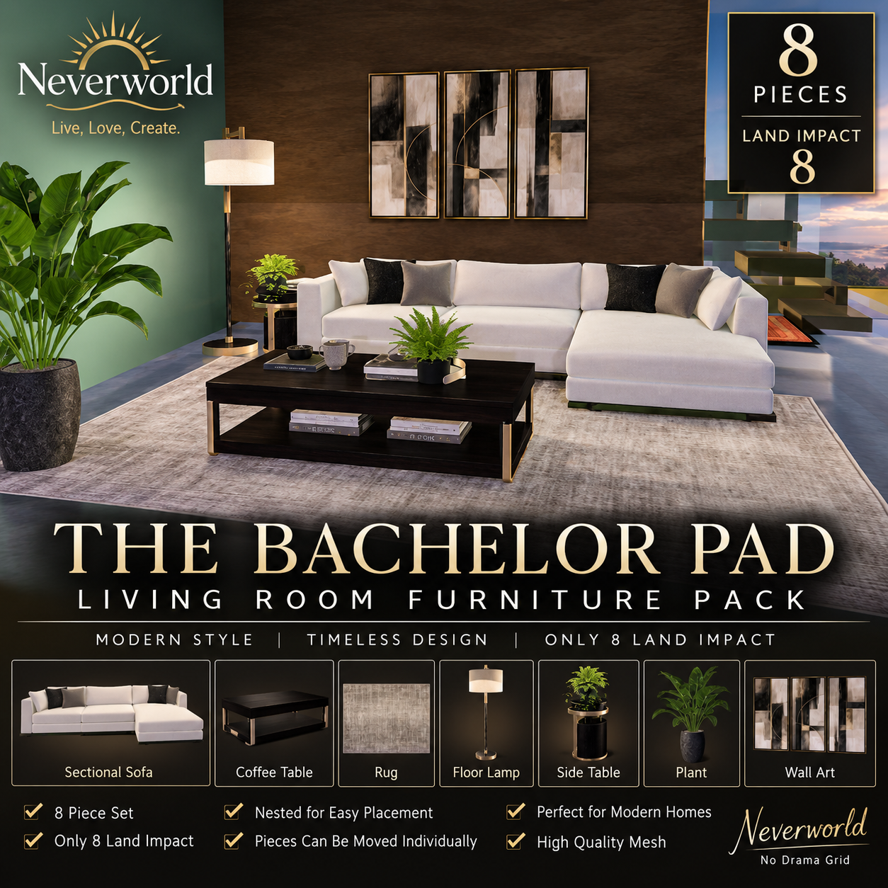 The Bachelor Pad Living Room Furniture Pack
