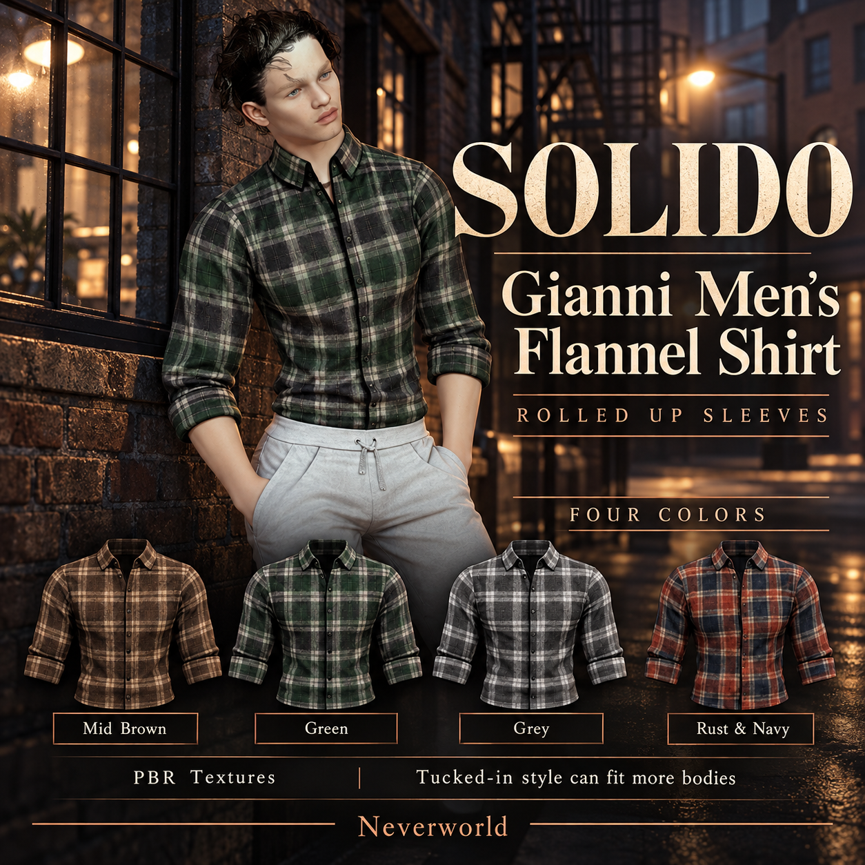 NEVERWORLD Solido Gianni Flannel Shirts